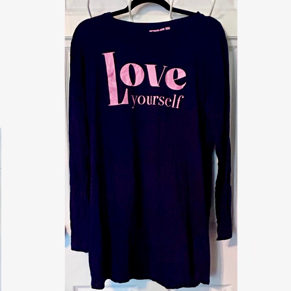 *Minimum $15 total. Aerie Navy Long Sleeve 'Love Yourself' Nighty